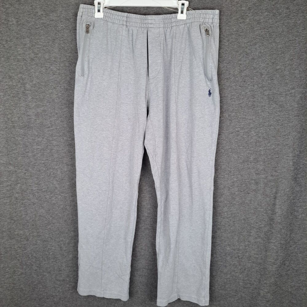 Polo Ralph Lauren Pants Mens 34x28 M/L Gray Sweatpants Zip Pockets Elastic Waist